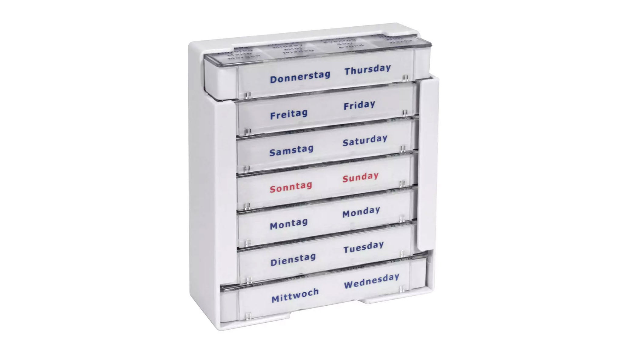 Tablettendispenser, 7 Tagesdispenser mit je 4 Fächern, VE=60 Stück