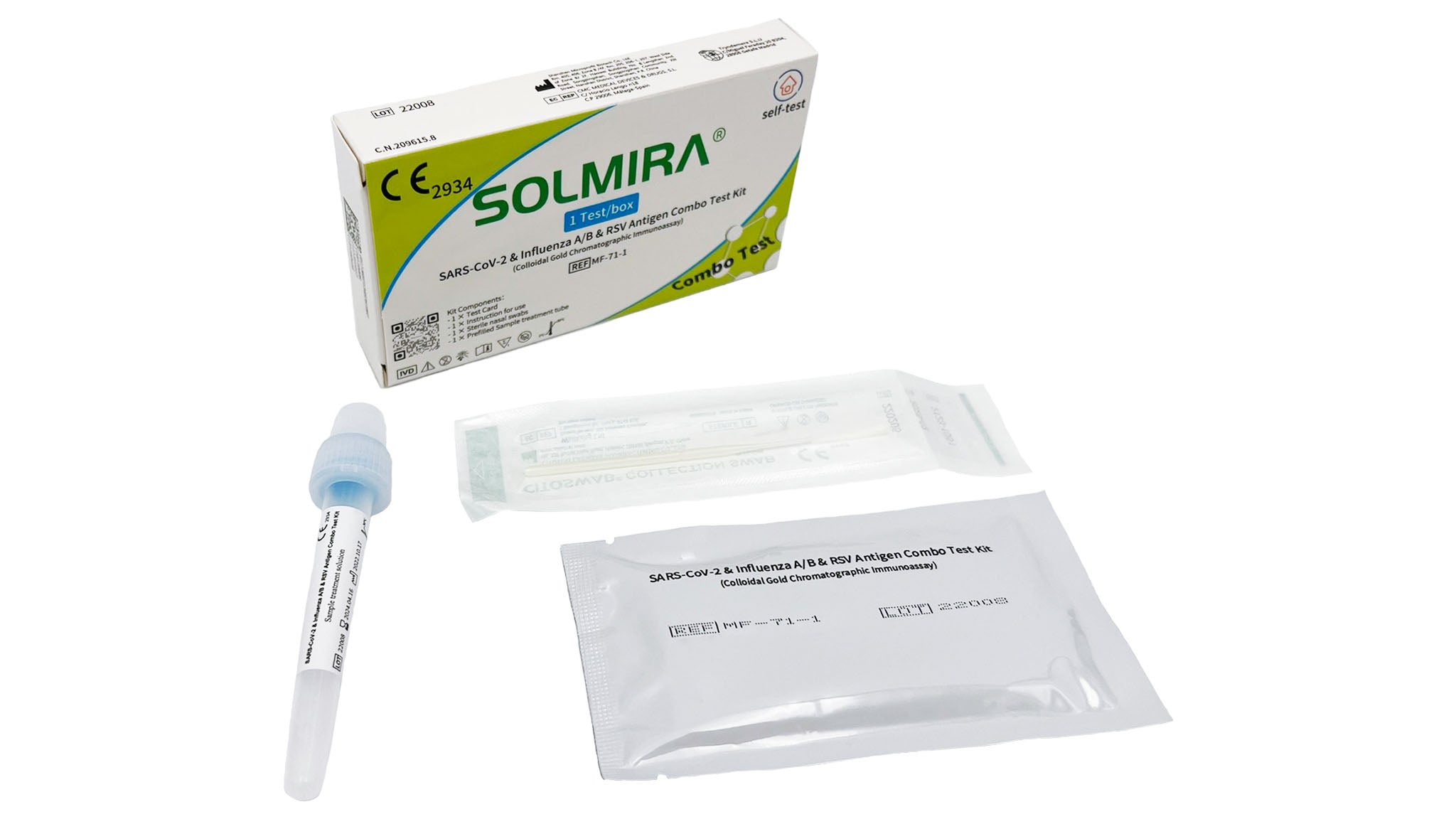 SOLMIRA SARS-CoV-2, Influenza A+B & RSV Antigen Combo Test einzeln verpackt