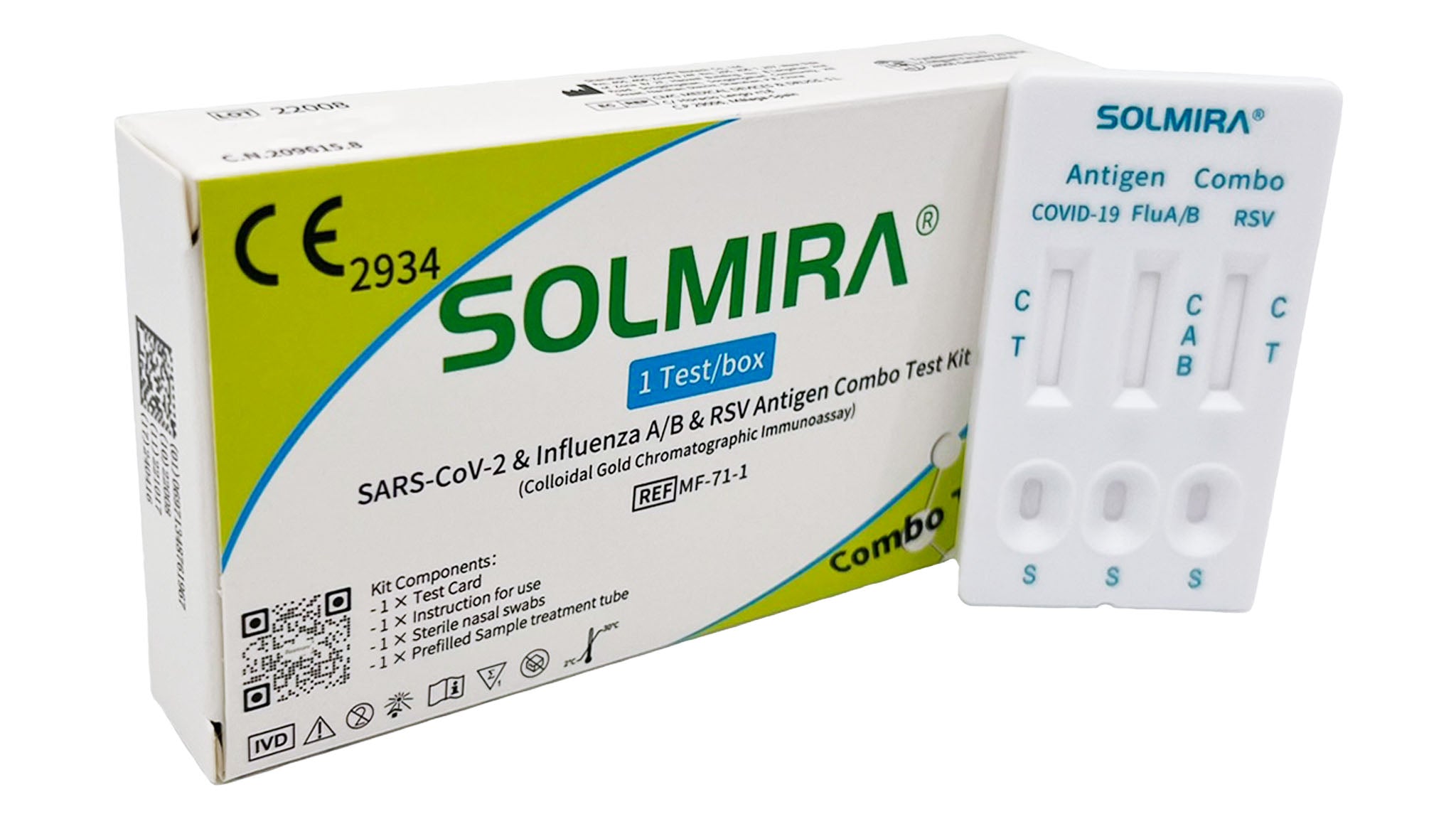 SOLMIRA SARS-CoV-2, Influenza A+B & RSV Antigen Combo Test einzeln verpackt