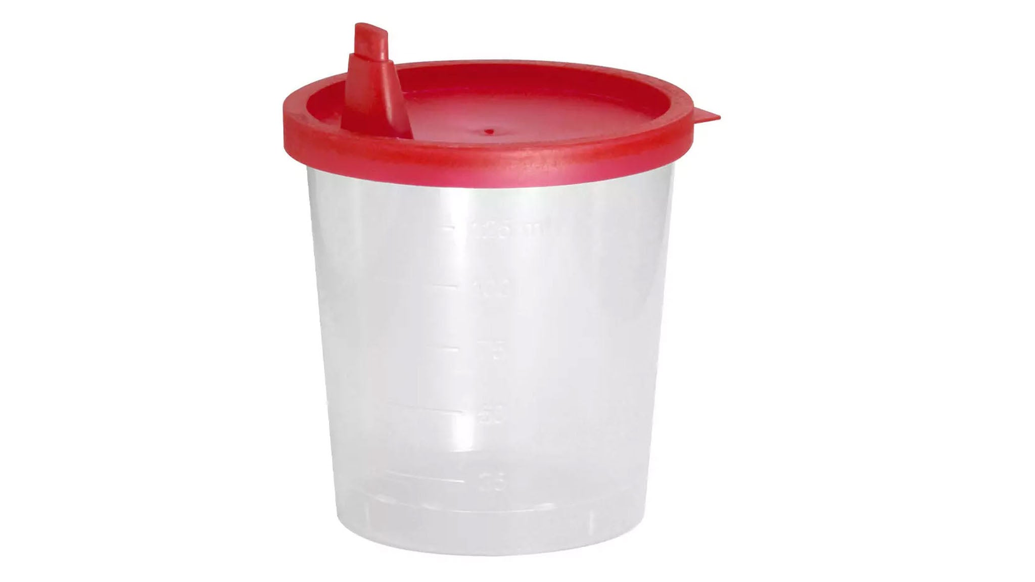 Urinsammelbehälter mit Schnappdeckel, Urinbecher, 125 ml, VE=500 Stück