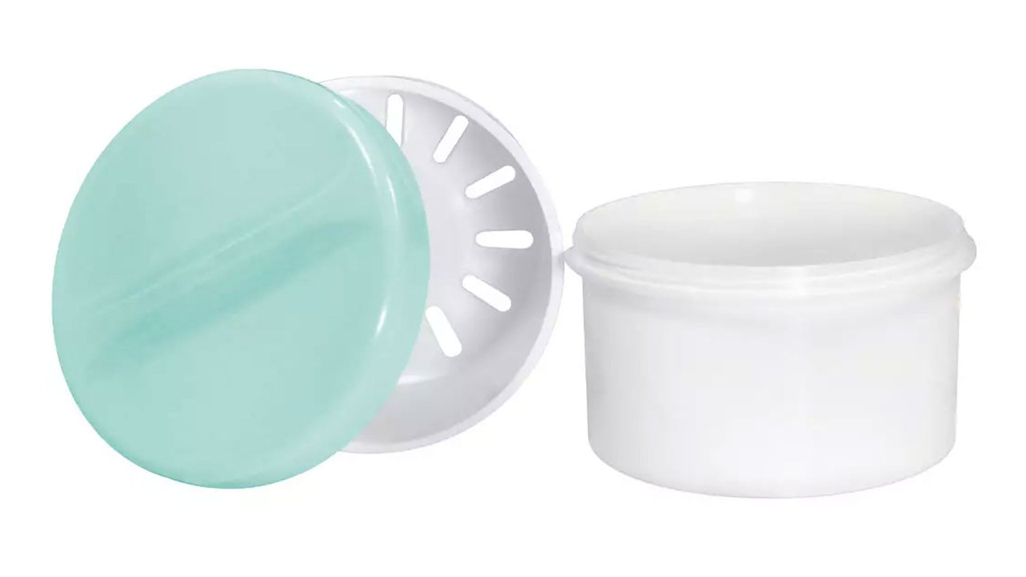 PP- Zahnprothesenbecher, 250 ml, mit Deckel und Einsatz, VE=20 Stück