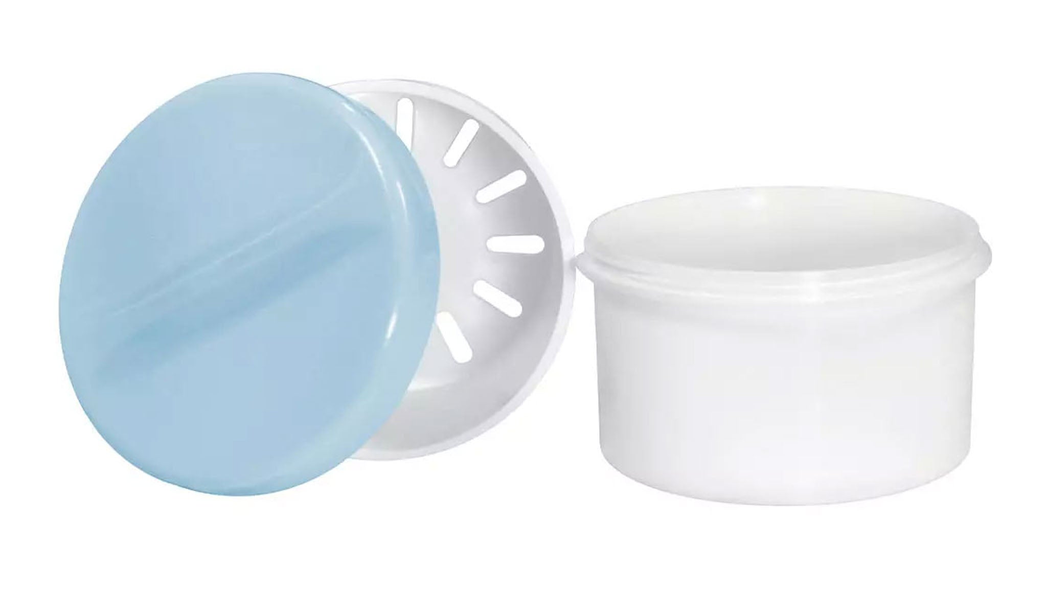 PP- Zahnprothesenbecher, 250 ml, mit Deckel und Einsatz, VE=20 Stück