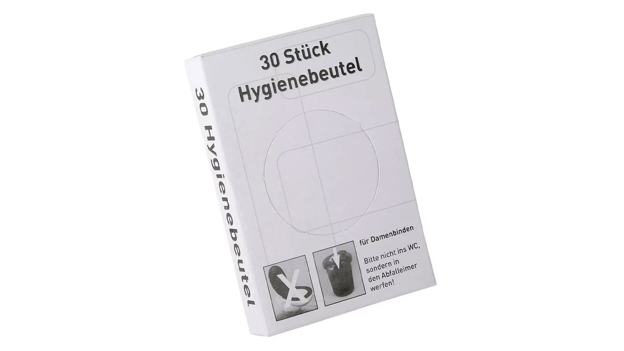 PE-Hygienebeutel, weiß, 80 x 60 x 255 mm VE=1.500 Stück
