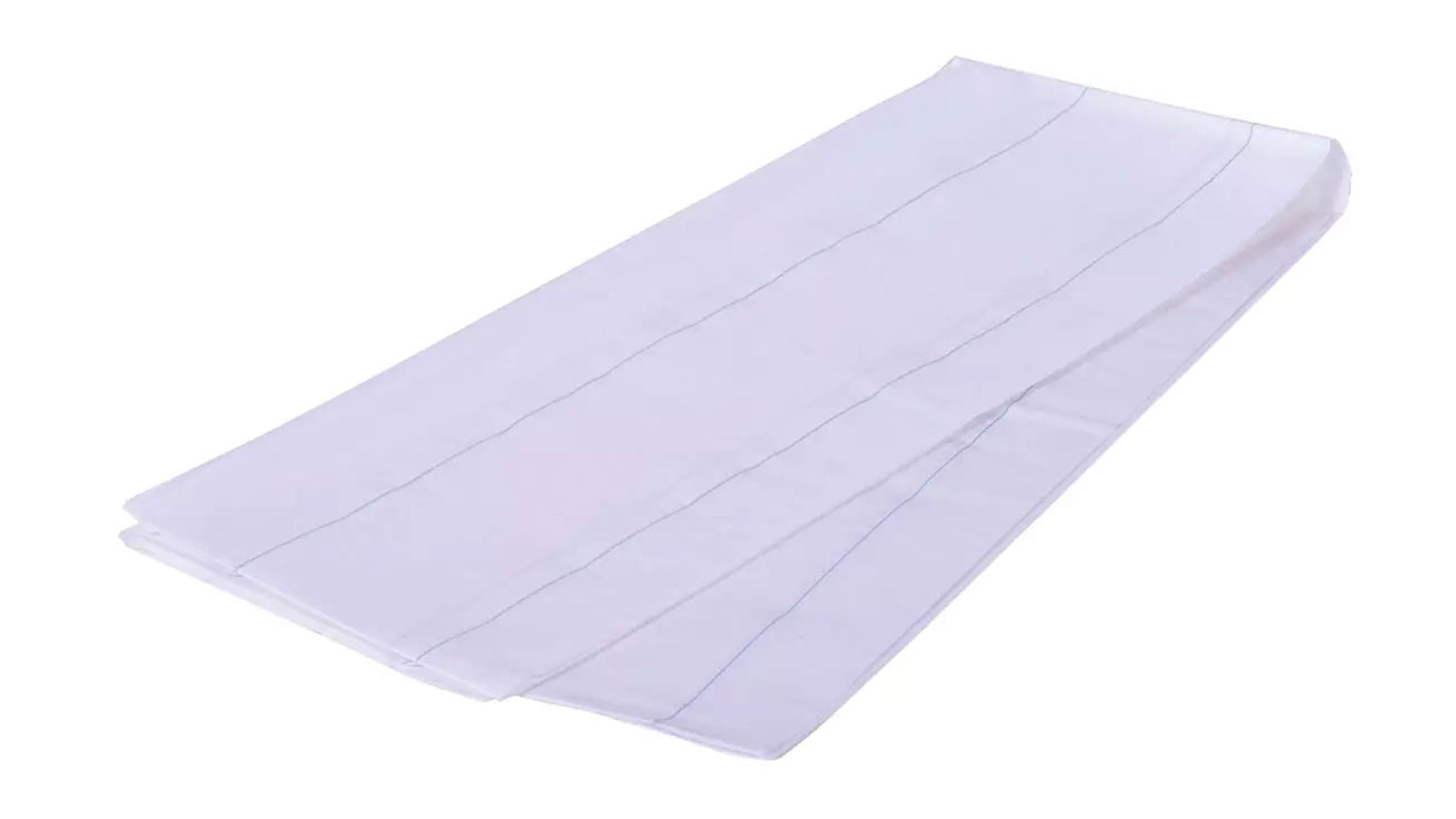 Tissue/PE-Trageschutzlaken, weiß-blau, 75 x 210 cm, 48 Fäden, Schutzlaken aus Tissuepapier mit Polyethylen Beschichtung  VE=100 Stück